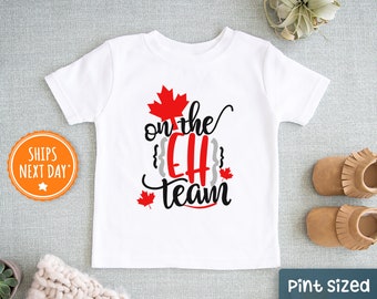 Canadian Shirt - "On the Eh Team" Toddler Shirt - Funny Kids Shirt - Hipster Toddler Shirt