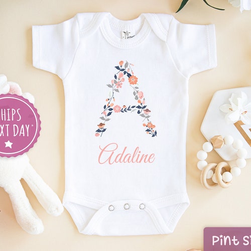 Personalized Baby Girl Onesie® Custom Baby Name Onesie® Etsy