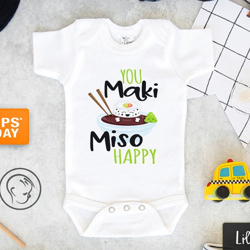 You Maki Miso Happy Onesie® Cute Miso Onesie® Asian Baby Etsy