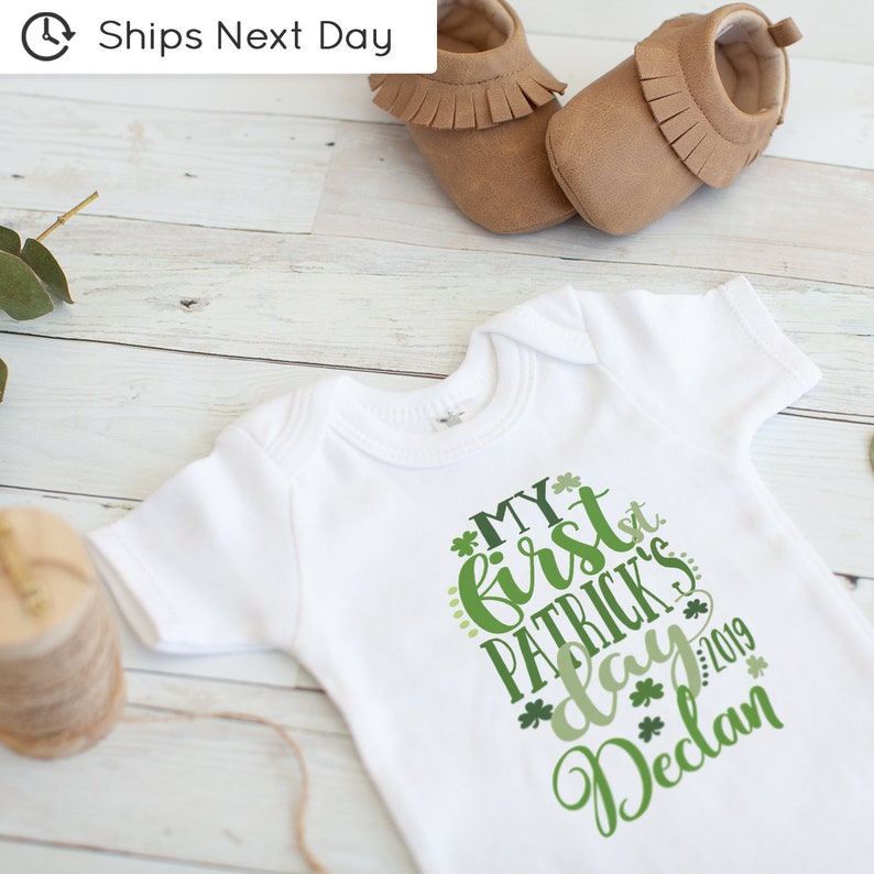 Patrick/'s Day 2019 Personalized St My First St Patrick/'s Day Onesie\u00ae Patrick/'s Day Baby Gift St
