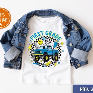 First Grade Monster Truck Kids Shirt- Boys Back To School Toddler Shirt - First Day Of School Shirt - 1st Grade Shirt - First Grade Gift