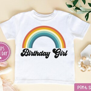 Birthday Girl Rainbow Shirt®- Birthday Girl Baseball Tee- Retro Rainbow Birthday Gift