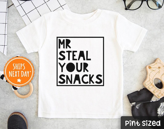 Mr Steal Your Snacks Shirt - Funny Hipster Toddler Shirt - Snack Shirt - Funny Snack Shirt