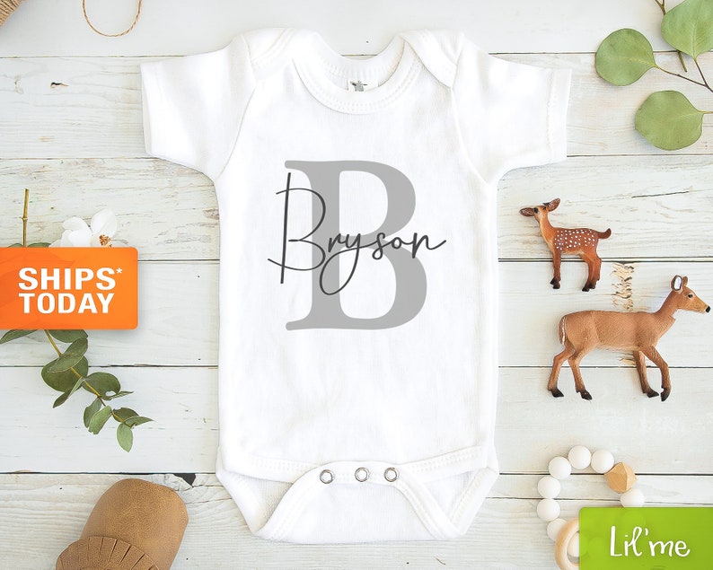 Personalized Name Baby Boy Onesie® Personalized Boy Name Etsy