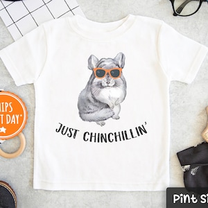 Chinchilla Kids Shirt - Just Chinchillin' Cute Toddler Shirt - Funny Animal Baseball Tee