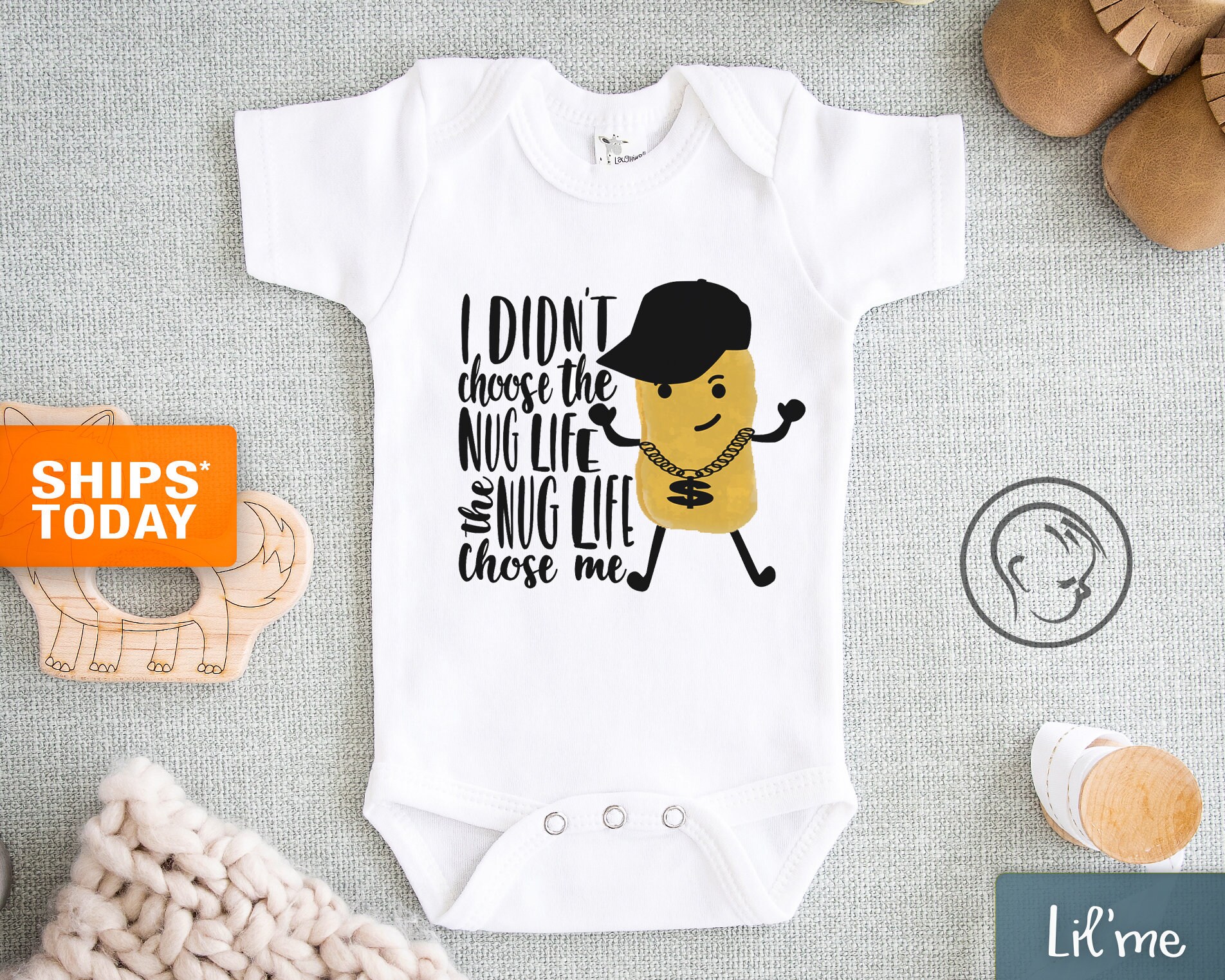 Nug Life Baby Onesie® - Funny baby Onesie® - Hipster Baby Onesie® - C…