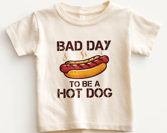 Bad Day To Be A Hot Dog Kids Shirt - Funny Retro 4th of July BBQ Toddler Tee