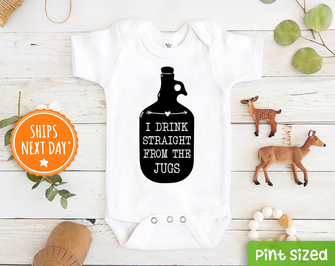 Drink From the Jugs Baby Onesie® Funny Baby Onesie® Breastfed Baby