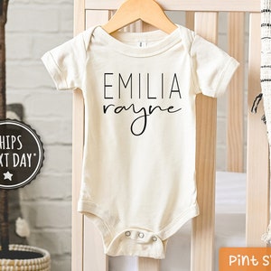 Personalized Baby Girl Onesie® - Custom Girl Natural Baby Name Onesie® - Boho Baby Name Onesie® - Unique Girl Clothes