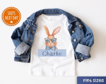 Personalized Name Bunny Kids Shirt - Custom Peter Rabbit Boy Toddler Tee - Cute Easter Bunny Baseball Tee