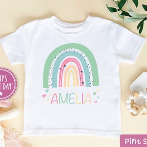 Personalized Baby Girl Shirt - Rainbow Baby Girl Shirt - Custom Girl Name Shirt