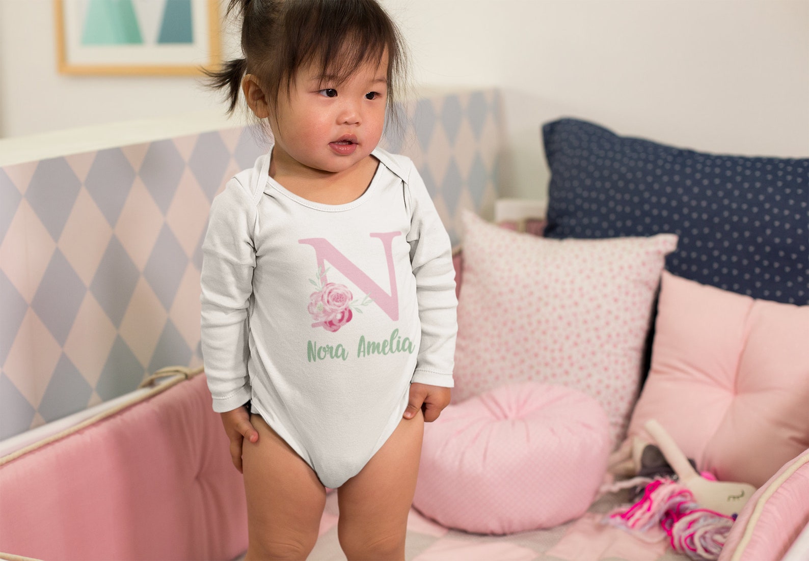 Personalized Floral Baby Girl Onesie® Girl Custom Onesie® Etsy — free download