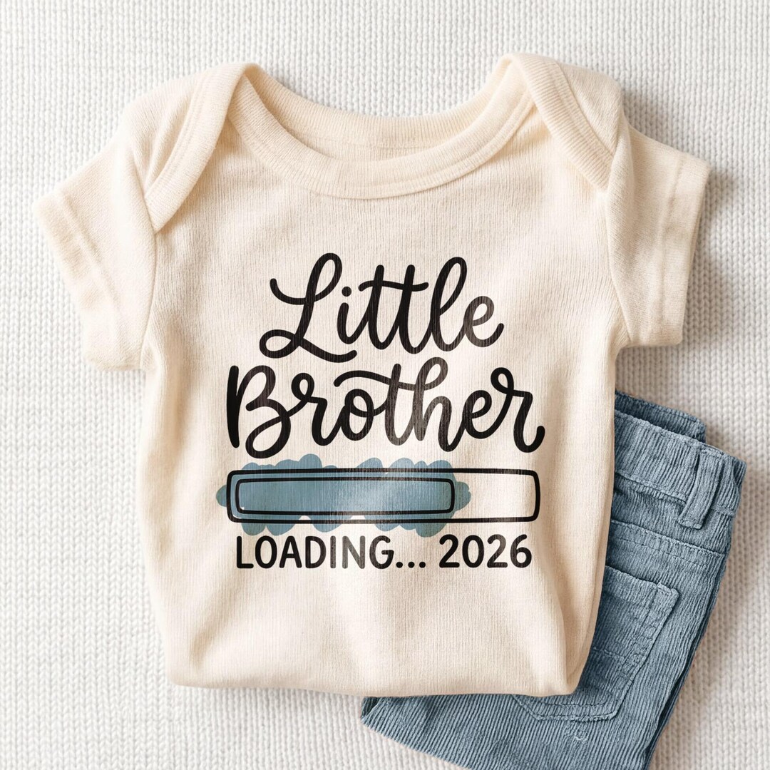 Little Brother Loading 2026 Baby Onesie - Cute New Baby Boy ...