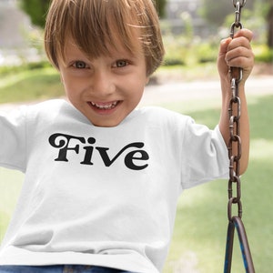 Fifth Birthday Toddler Shirt Retro Five Boy Kids Shirt 5th Birthday Gift image 4