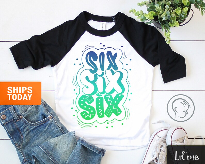 6th Birthday Baseball tee Sixth Birthday Boy shirt Sixth Birthday Boy Baseball Tee Six Birthday Shirt