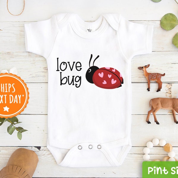 Love Bug Baby Onesie® - Cute Valentines Day Baby Onesie® - Ladybug Boy Baby Onesie®