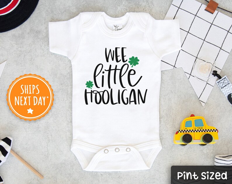 Wee Little Hooligan Baby Onesie® St. Patrick's Day Baby Onesie® Funny Irish Baby Onesie® image 2