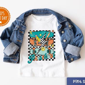 Preschool Shirt  - Retro Back To School Boys Toddler Shirt - Cute Skateboard First Day Of School Baseball Tee - Pre-K Gift