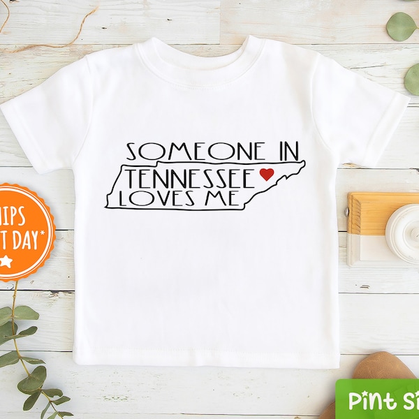 Someone In Tennessee Loves Me Shirt® - Tennessee Kids Shirt -  Loved Toddler Shirt - Long Distance Kids Gift - State Baseball Tee