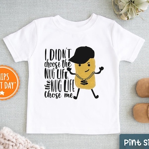 Nug Life Kids Shirt - Funny Chicken Nugget Shirt - Hipster kids Tee - Cute little nugget Shirt - Food Pun Kids Shirt