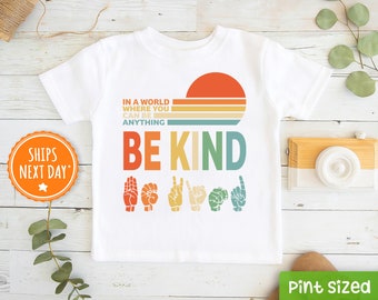 Be Kind Kids Shirt - Spread Kindness Unisex Toddler Shirt - Vintage Baseball Tee