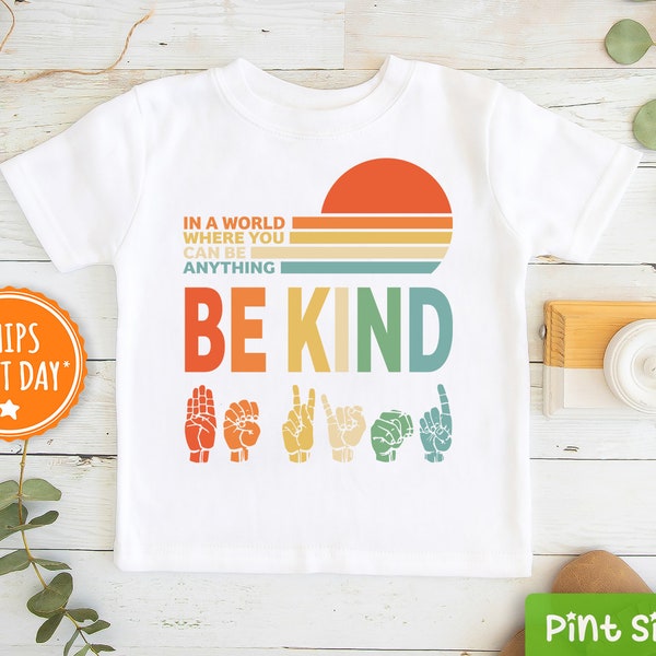 Be Kind Kids Shirt - Spread Kindness Unisex Toddler Shirt - Vintage Baseball Tee