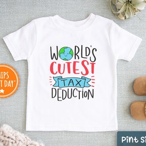 World's Cutest Tax Deduction Onesie® Pregnancy Announcement Onesie® Funny Baby Onesie® Pregnancy Reveal Onesie® Baby Shower Gift image 2
