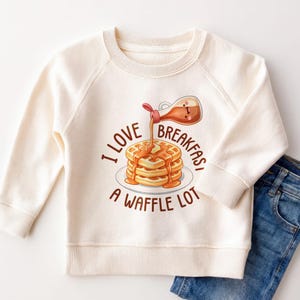I Love Breakfast A Waffle Lot Kids Shirt - Funny Waffle Pun Toddler Tee image 5