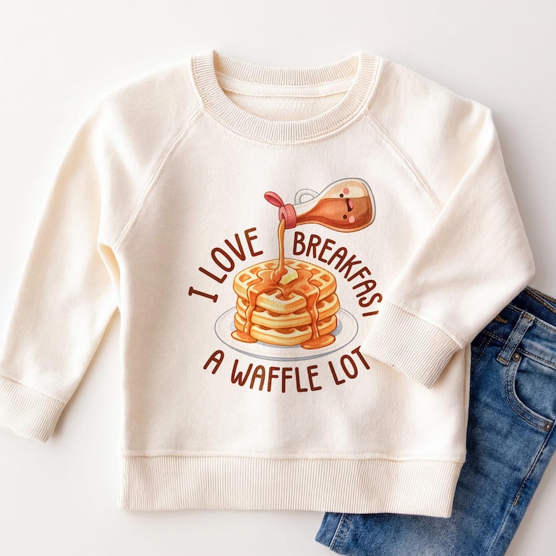I Love Breakfast A Waffle Lot Kids Shirt - Funny Waffle Pun Toddler Tee image 5