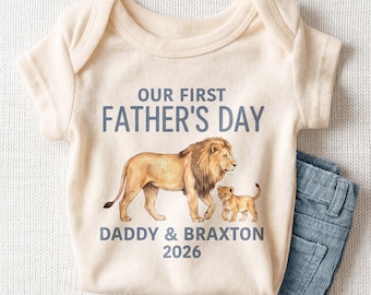 Personalized Our First Father's Day Baby Onesie - Matching Father's Day Dad and Baby Shirt