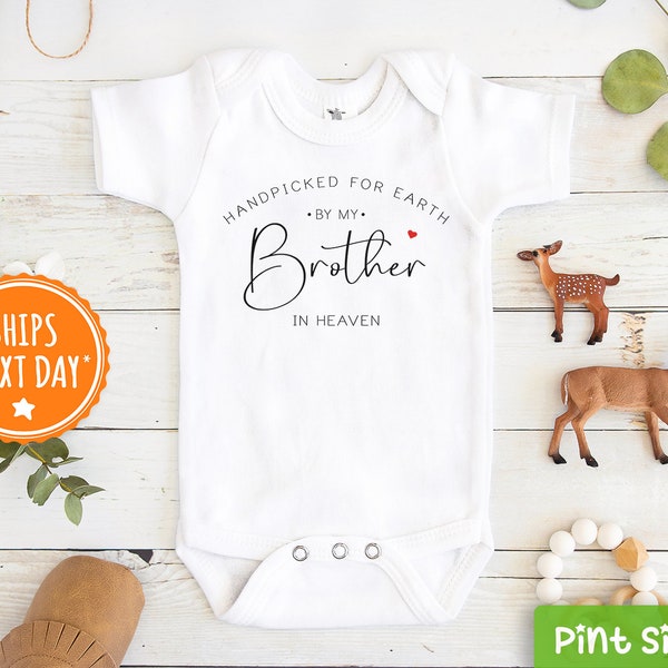 Brother in Heaven Onesie® - Handpicked For Earth Baby Onesie® - Handpicked By My Brother Onesie® - Baby Shower Gift