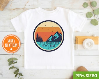 Personalized Boy Shirt - Cute Custom Name Adventurer Shirt - Mountain name shirt - Unique Boy clothes