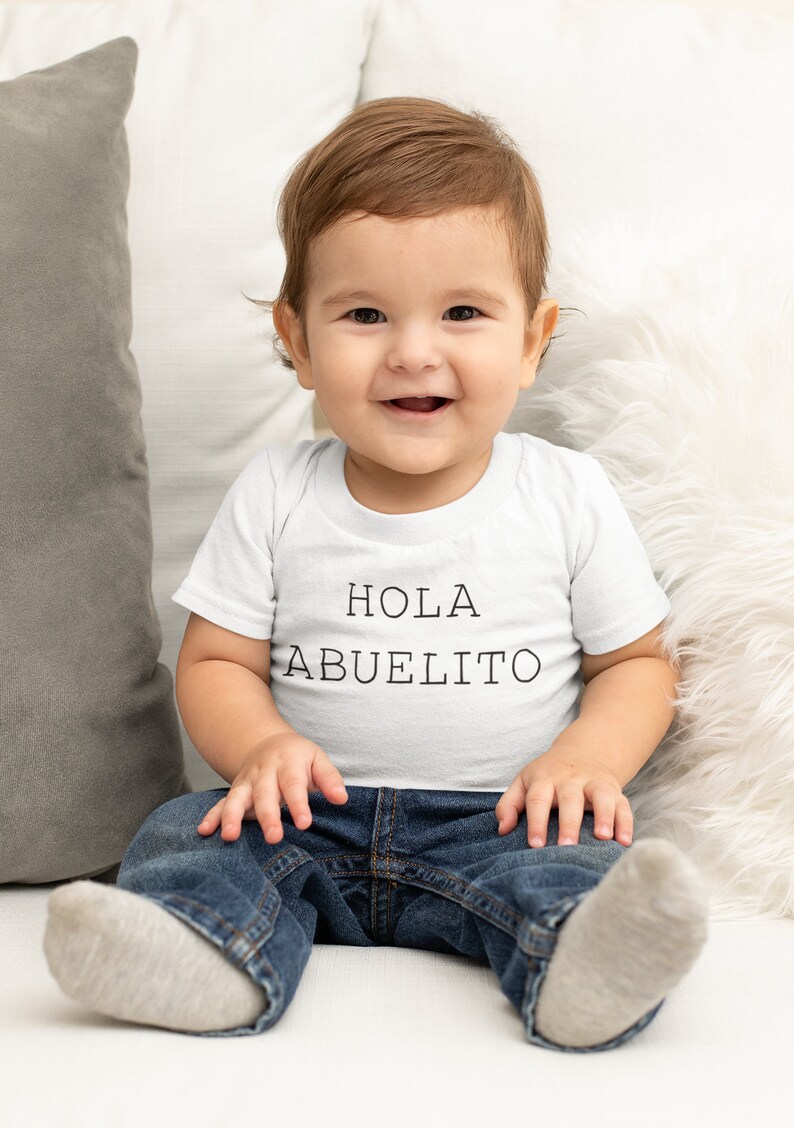 Spanish Grandpa Shirt Hola Abuelito Girls Raglan Mexican Kids Shirt Girls Spanish Shirt Abuelito Toddler Girl Shirt