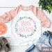 Big Sister Floral Toddler Shirt - Big Sister Raglan® - Sister Kids Gift- Big Sister Flower Wreath Shirt 