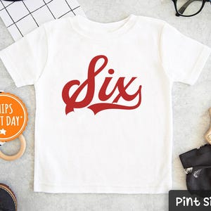 Sixth Birthday Boy shirt- Baseball 6th Birthday shirt- Six Birthday Shirt- Sixth Birthday Boy Baseball Tee