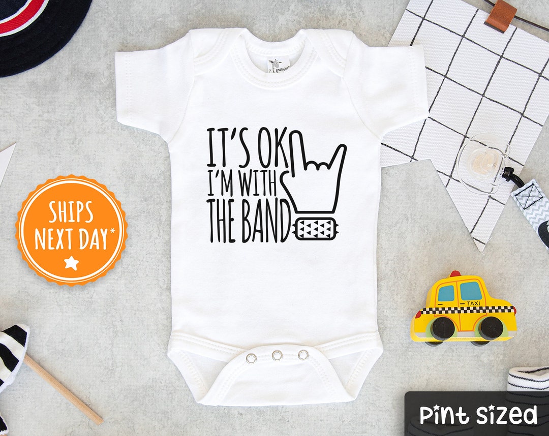 I'm With the Band Onesie® Cute Onesie® Baby Rock Baby Onesie® Band