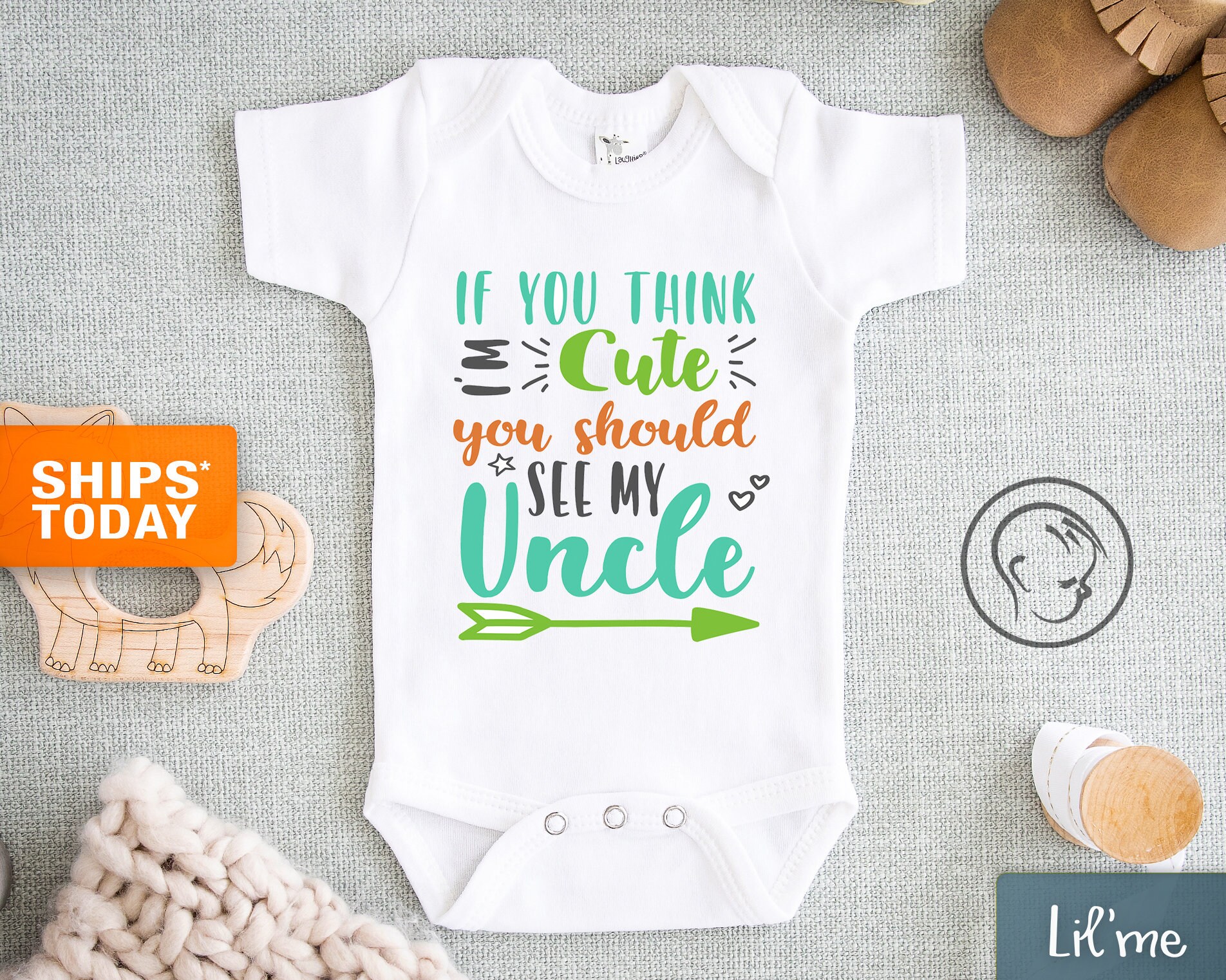 Uncle Onesie® - If you think I'm cute Uncle Baby Onesie® - Funny …