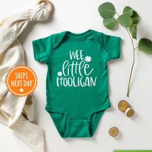 Wee Little Hooligan Baby Onesie® St. Patrick's Day Baby Onesie® Funny Irish Baby Onesie® image 1