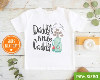 Daddy's Golfing Buddy Shirt - Daddy's Little Caddy Kids Tee - Cute Father's Day Shirt