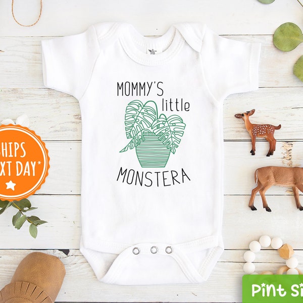 Mommy's Little Monstera Onesie® - Cute Plant Baby Onesie® - Funny Mommy's Little Monster Bodysuit - Mother's Day Gift