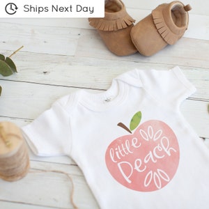 Peach Baby Onesie® Cute Little Peach Onesie® Hipster Baby Onesie® Cute Southern girl Onesie® Fruit Baby Onesie® Vegan Baby Onesie® image 4