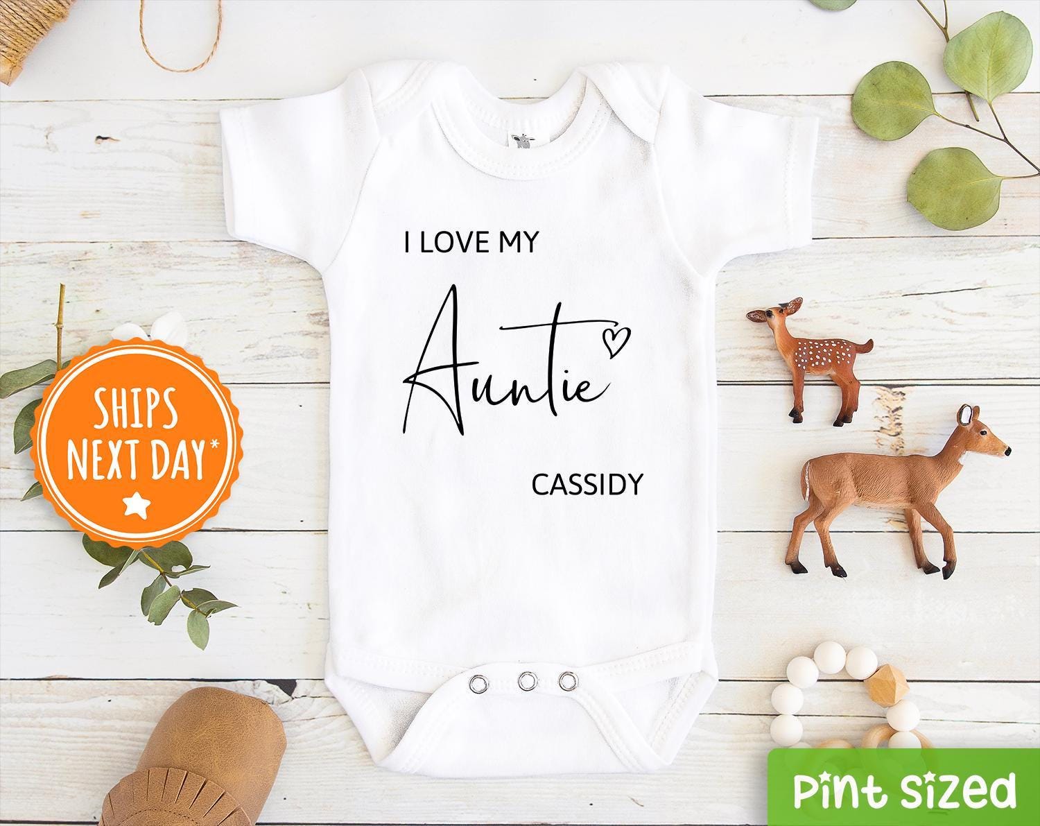 Custom Name "I Love My Auntie" Toddler T-Shirt – 100% Cotton, Pink Or Blue, Adored Soul