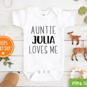 Personalized Auntie Loves Me Kids Shirt - Custom Name Aunt Toddler Shirt - Cute Aunt Baseball Tee