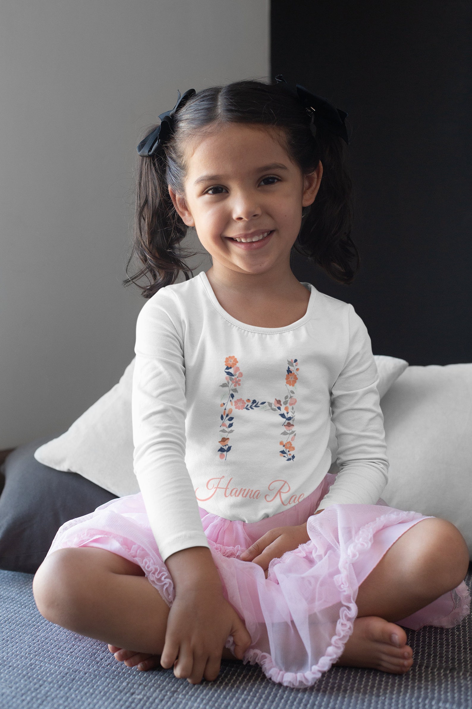 Personalized Baby Girl Onesie® Custom Girl Onesie® Flowers Etsy