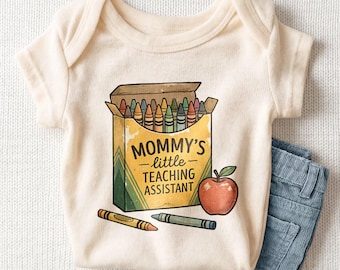 Mommy's Little Teaching Assistant Baby Onesie - Cute Teacher Mom Gift Bodysuit