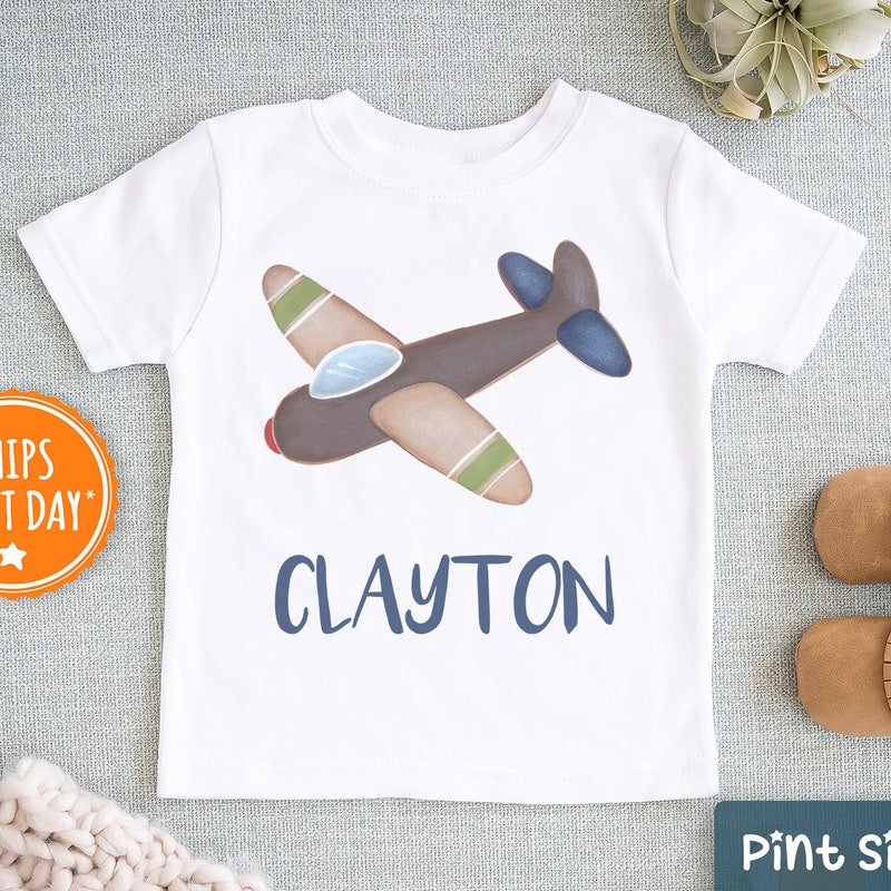 Claire & Charlie Boys Blue Knit Shirt - Airplanes