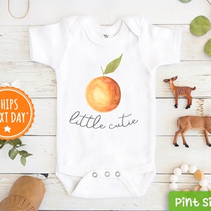 Little Cutie Baby Onesie® - Cute Little Orange Onesie® - Hipster Baby Onesie® - Fruit Baby Onesie® - Vegan Baby Onesie®