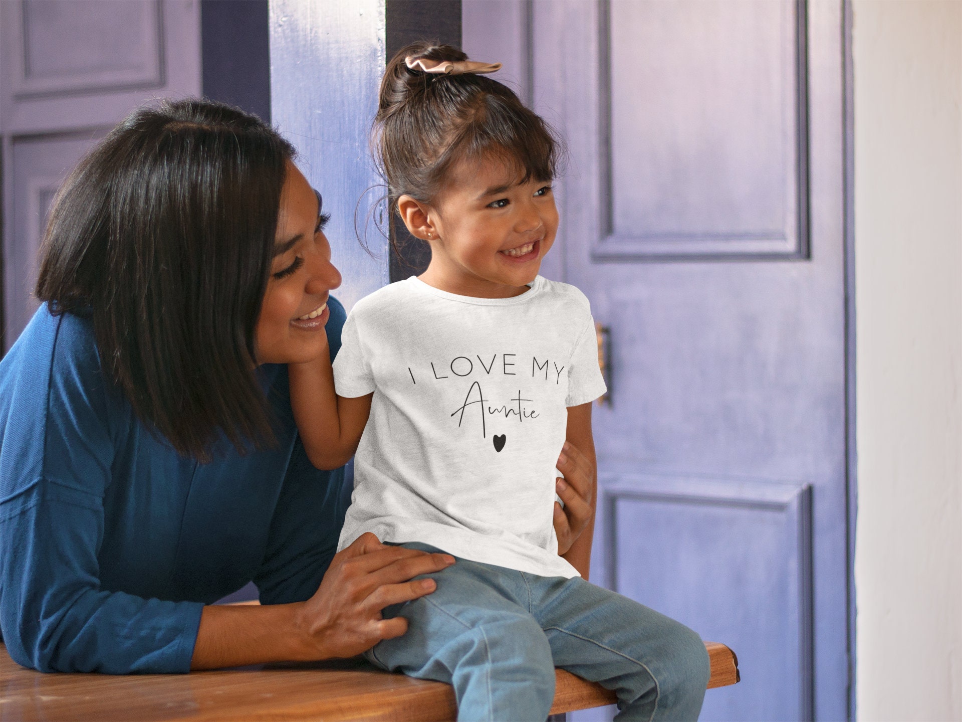 I Love My Auntie Kids Shirt Custom Aunt Kids Shirt Aunt Etsy