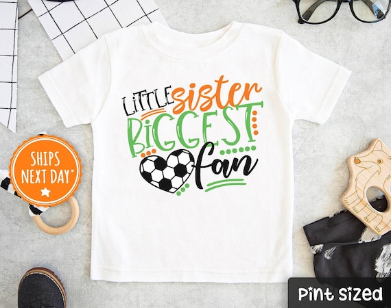 Little Sister Biggest Fan Girls Raglan - Brother/Sister's Biggest Fan Soccer Shirt - Cute Soccer Girls Toddler Shirt - Lil' Sister Shirt