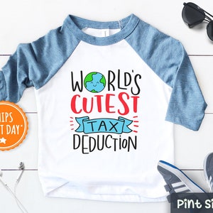 World's Cutest Tax Deduction Onesie® Pregnancy Announcement Onesie® Funny Baby Onesie® Pregnancy Reveal Onesie® Baby Shower Gift image 4